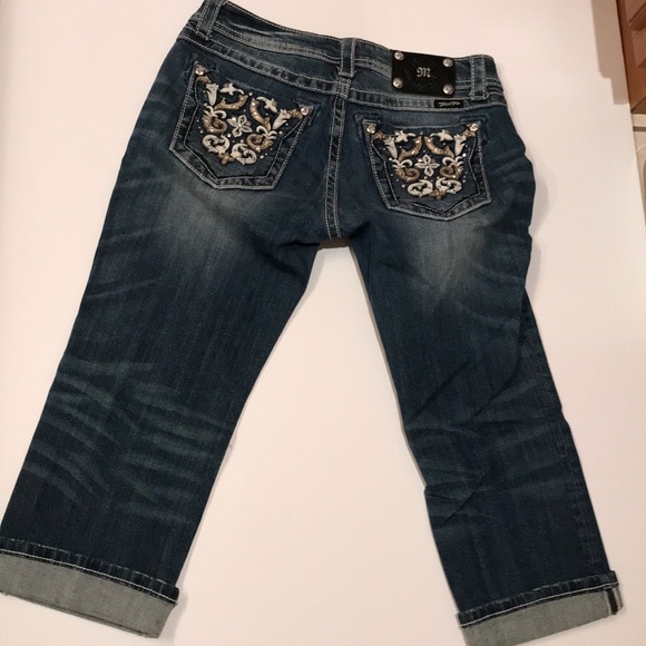 Miss me cuffed capri 29 bling gems jeans - Picture 4 of 12